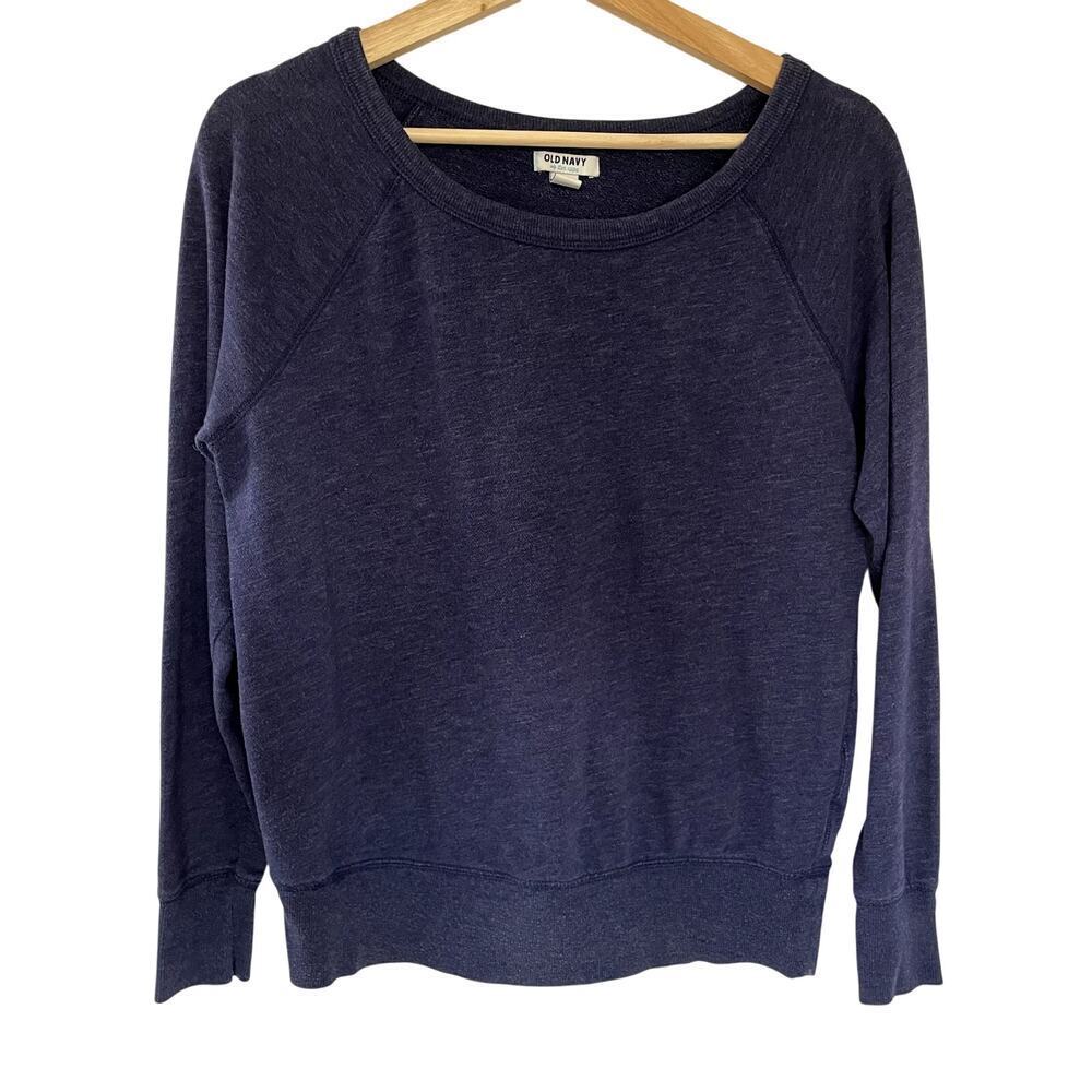 Old Navy Raglan Crewneck Sweater Small Indigo‎ Purple Women Cotton Blend